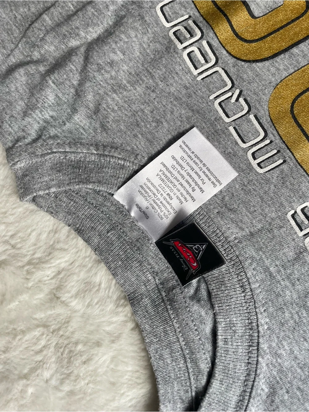 Race car Gray and Gold Crewneck Tee